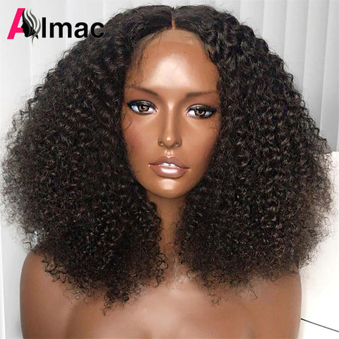 Density Afro Kinky Curly Lace Front Wig - Indian Remy