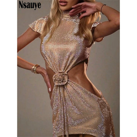 Summer Glitter Party Mini Dress - Sexy & Elegant