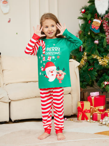 Cartoon Santa Claus Letter Printing Parent-child Christmas Pajamas Home Wear Suit