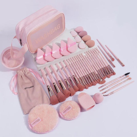 Makeup Tool Set, 49Pcs/Set Makeup Tools with Storage Bag, Soft Makeup Brushes, Beauty Sponges, Powder Puffs, Face Wash Puffs, Brush Cleaner Mat & Makeup Bag, Multifunctional Makeup Tool Kit, Fall Gift, Fall Sets