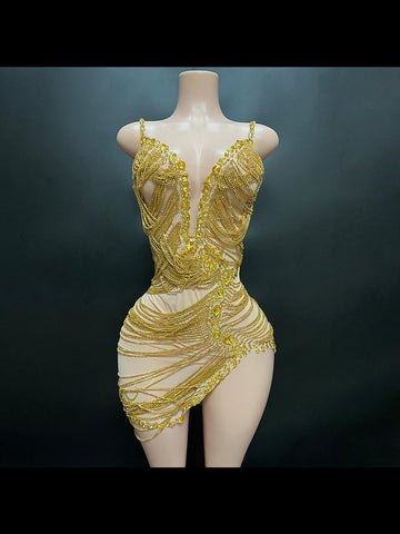 Glamorous Golden Ball Gown: Perfect for Prom, Evening Affairs, and Quinceañeras – Vintage Elegance