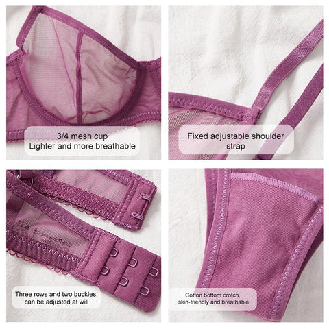 New Mesh Bra and Panties Set for Women: Sexy Lingerie