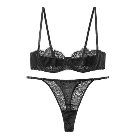 Sexy Lace Lingerie Set for Women: Bra, Panties & G-String