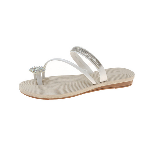 Rhinestone Women's Sandals: Comfy Roman-Style Summer Beach Flats
