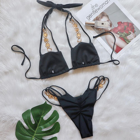 Brazilian Rhinestone Diamond Bikini - Jeweled Two-Piece Swimwear for Women