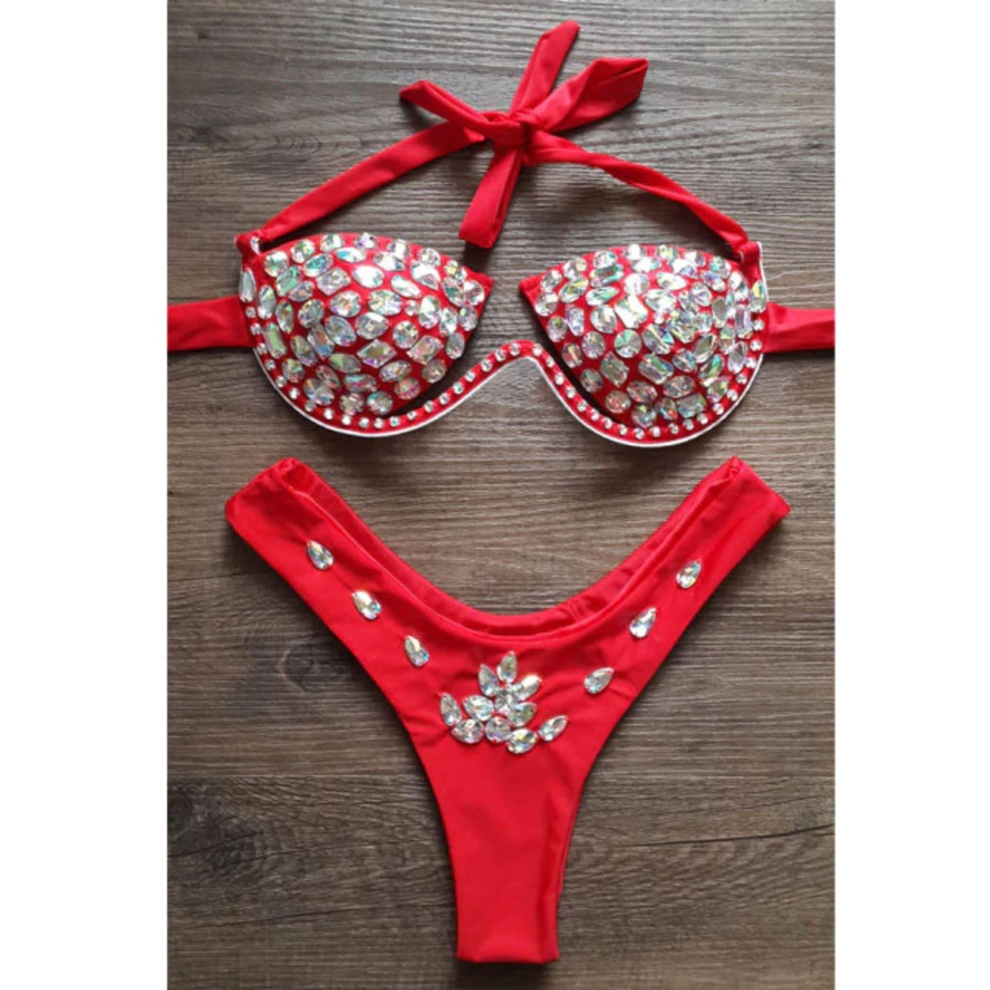 Luxury Rhinestones Bikini, Diamond Bikini, Crystal Swimwear, 2022 - 28Swim